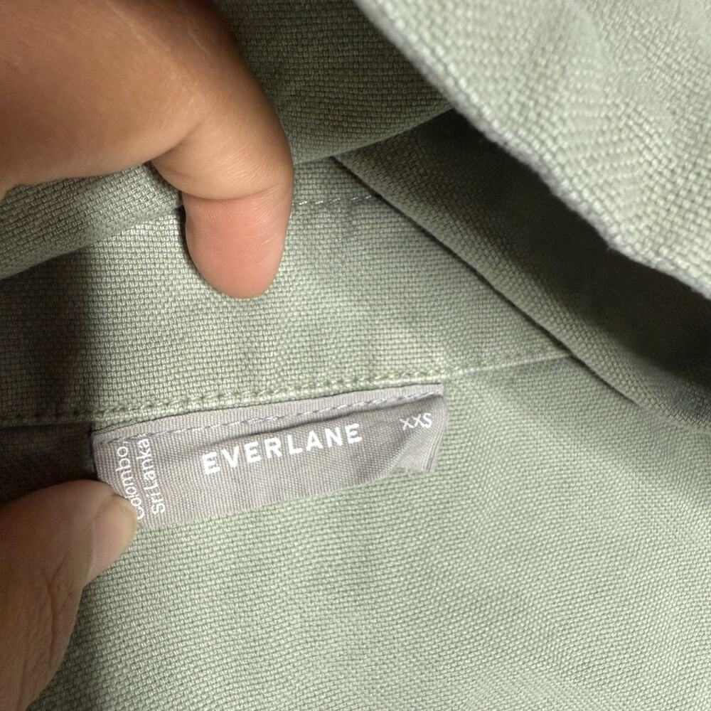 Everlane Cross WideStrap Crop Tank Top XXS Green Organic Cotton Canvas Citycore - Picture 3 of 7